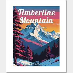 Timberline Mountain ski West Virginia USA Posters and Art